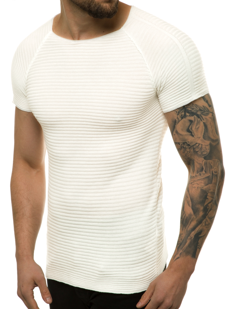 Pieno spalva vyriška palaidinė trumpomis rankovėmis OZONEE L/2297