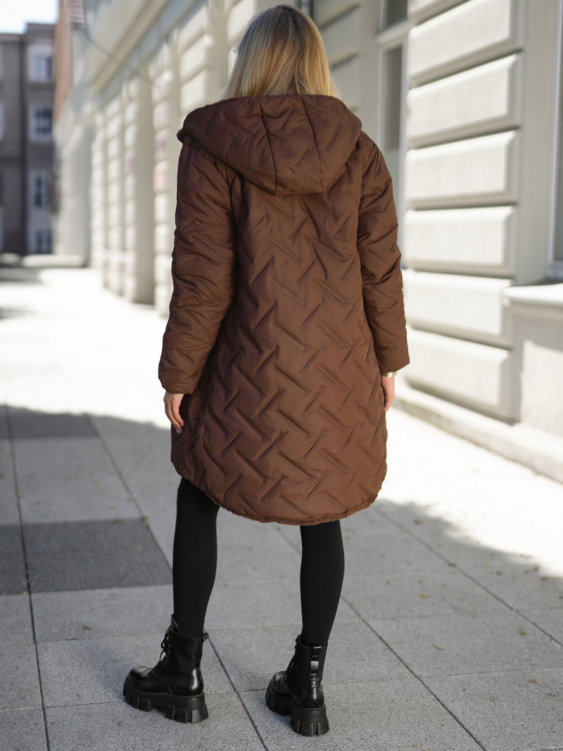 Šokoladas moteriška ilga žieminė striukė OZONEE JS/5M3352/158