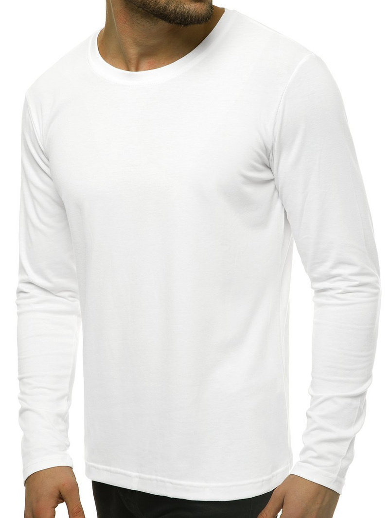 Balti vyriški marškinėliai ilgomis rankovėmis OZONEE JS/CX01
