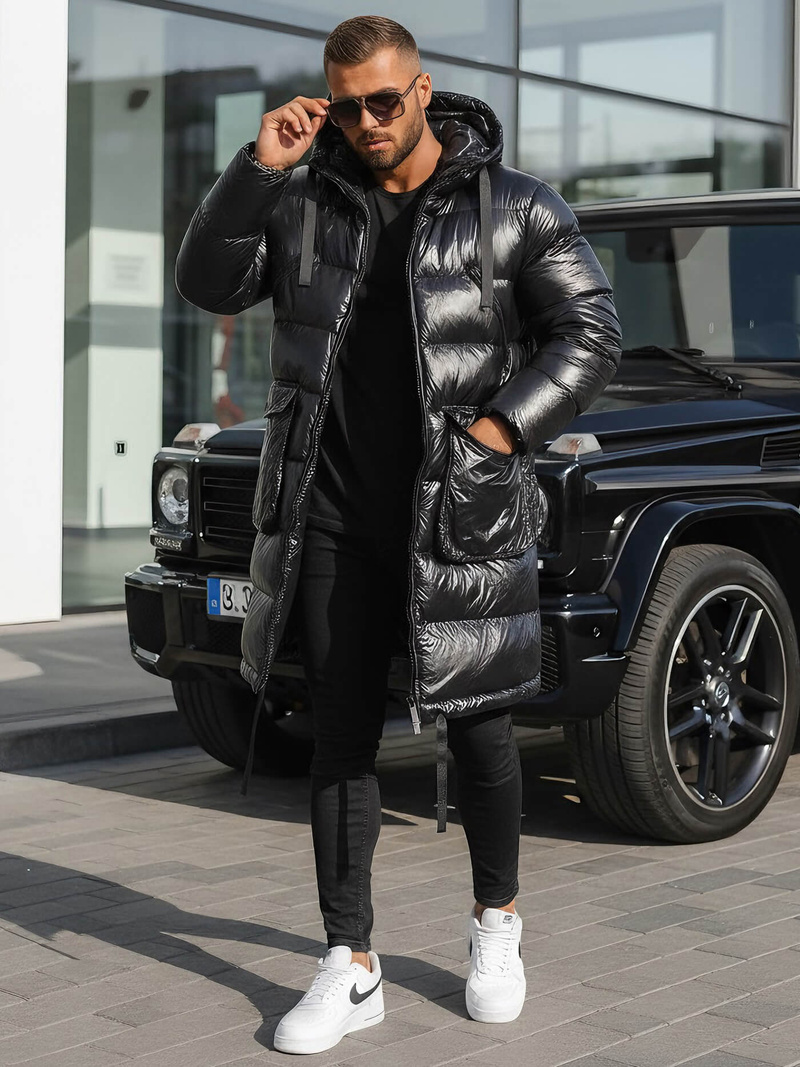 Juodas vyriška žieminė striukė OZONEE O/M3205Z