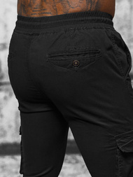 Juoda vyriškos chino jogger stiliaus kelnės OZONEE NB/MP0201N