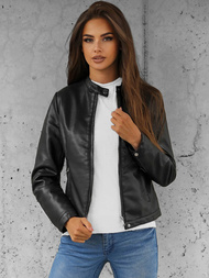 Juoda Moteriška Odinė Striukė OZONEE JS/11Z8008Z