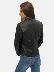 Juoda Moteriška Odinė Striukė OZONEE JS/11Z8008