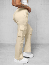 Ecru moteriškos kelnės OZONEE O/TT00375/2