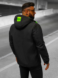 Juodai-Žalia vyriška softshell striukė OZONEE JS/HH026/1A