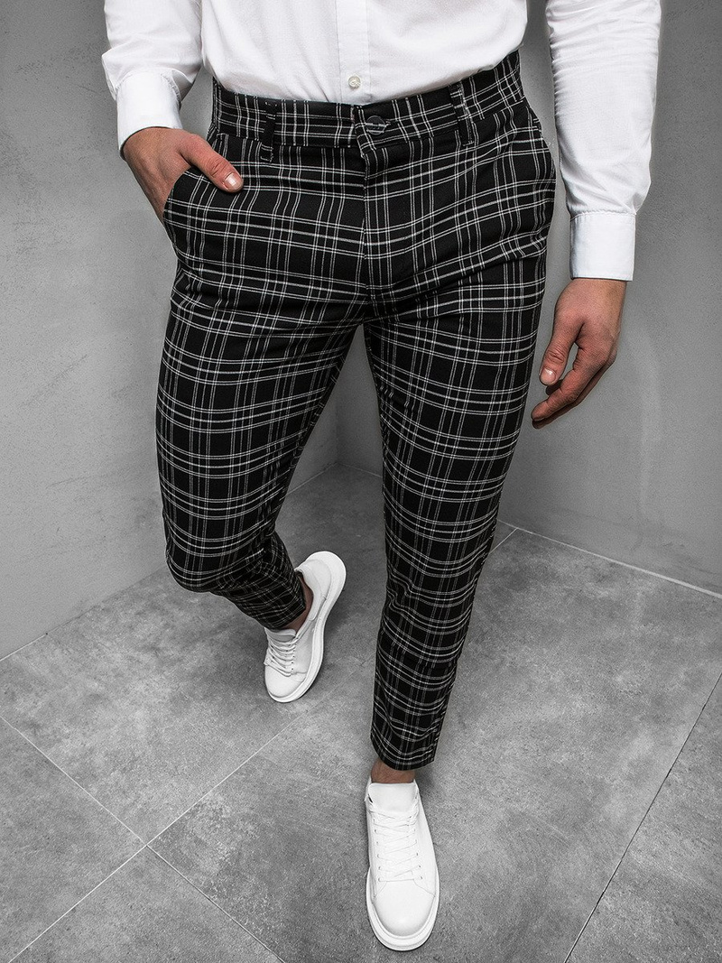 Juodos vyriškos chino kelnės OZONEE DJ/5508