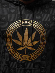 Juodas vyriškas džemperis su gobtuvu OZONEE O/B265