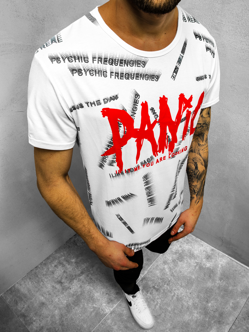 Balti vyriški marškinėliai OZONEE JS/KS1998Z