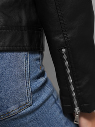 Juoda Moteriška Odinė Striukė OZONEE JS/11Z8060