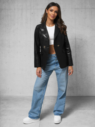 Juoda Moteriška Odinė Striukė OZONEE JS/11Z8121