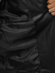 Juoda vyriška odinė striukė OZONEE O/5625Z