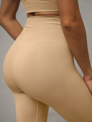 Smėlinis moteriškas sportinis dviejų dalių kostiumas OZONEE O/YJS7714