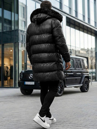 Juoda vyriška žieminė striukė OZONEE O/M800Z