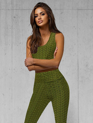 Rusvai žalsva moteriškas sportinis dviejų dalių kostiumas OZONEE JS/YW88037/7Z