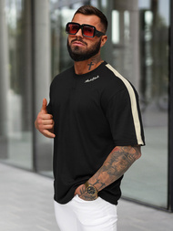 Juodi vyriški marškinėliai OZONEE O/QQ1195