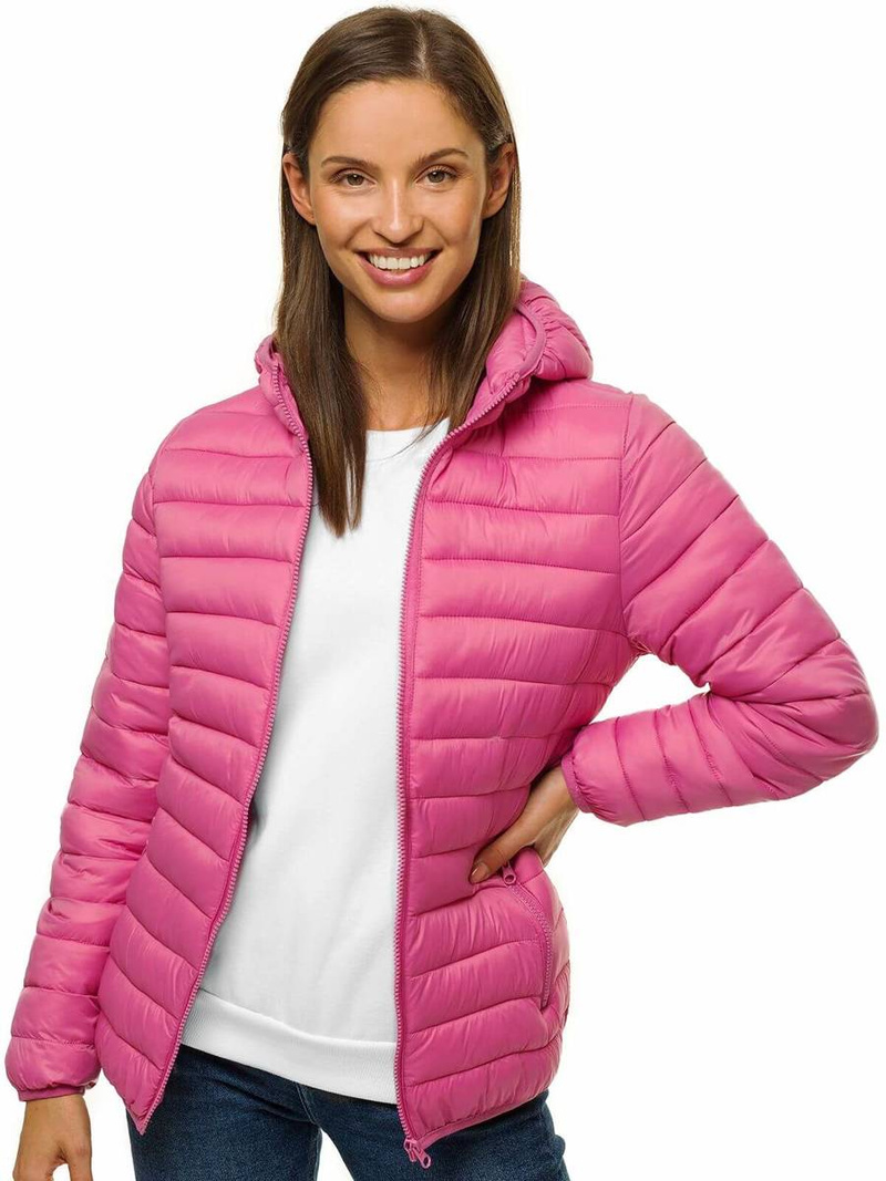 Šviesiai-Rožinė pavidalo lengva moteriška striukė OZONEE JS/M23036/42