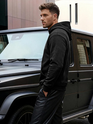 Juoda vyriškas džemperis su gobtuvu OZONEE JS/8B1990/3