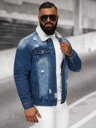 Mėlyna vyriška džinso šerpas striukė OZONEE NB/MJ502BZ