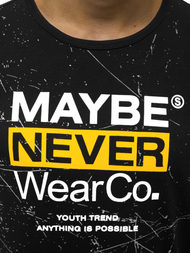 Juodi vyriški marškinėliai OZONEE JS/SS10915