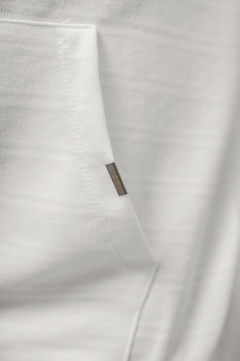 Ecru vyriškas džemperis su gobtuvu OZONEE O/TB2272