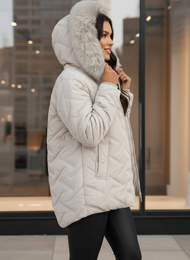 Šviesiai-pilkas moteriška striukė OZONEE JS/16M9296/280Z