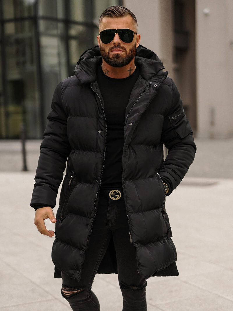 Juodi vyriška žieminė striukė OZONEE O/M799Z