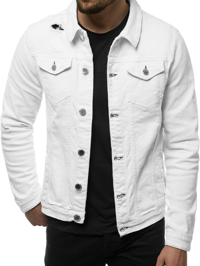 Balta vyriška džinso striukė OZONEE G/602