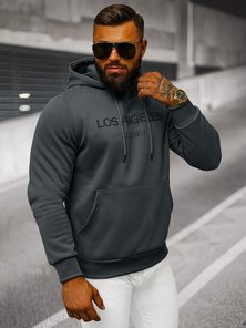 Grafitinis vyriškas džemperis su gobtuvu OZONEE JS/27B6507/5