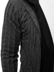 Grafitinis vyriškas džemperis su gobtuvu OZONEE MACH/2138