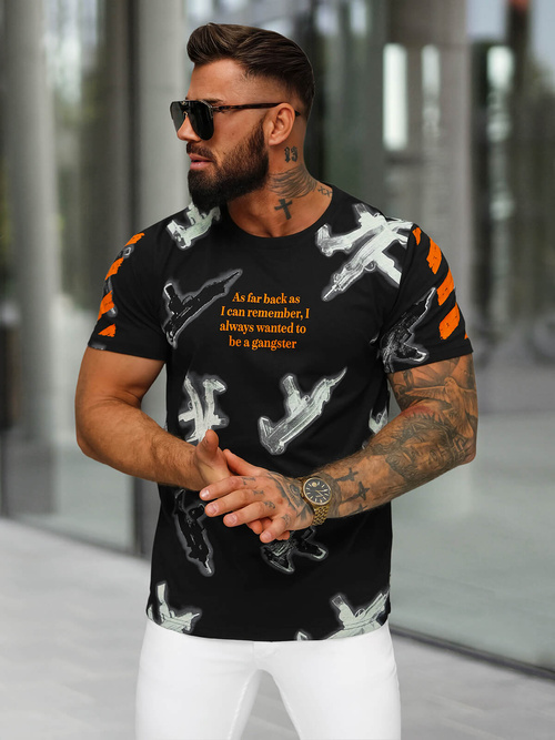 Juodi vyriški marškinėliai OZONEE O/MPO3471