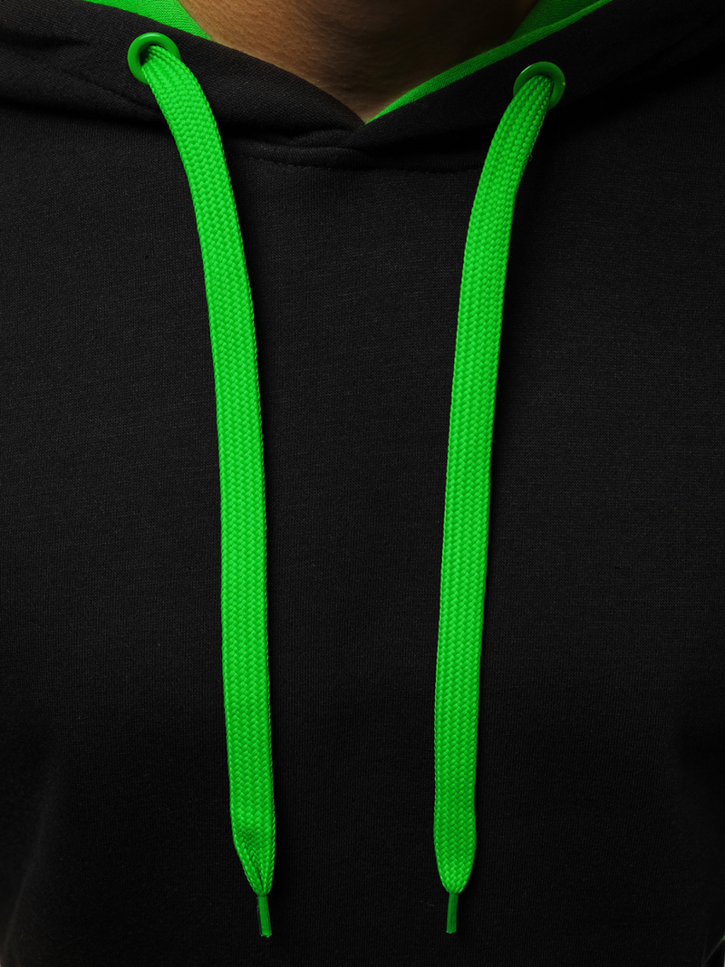 Juodai-Žalias džemperis su gobtuvu OZONEE JS/2012