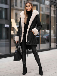 Juoda moteriška žieminė striukė OZONEE JS/M763/392Z