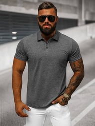 Grafitinė vyriški polo marškinėliai OZONEE JS/8T80/5Z