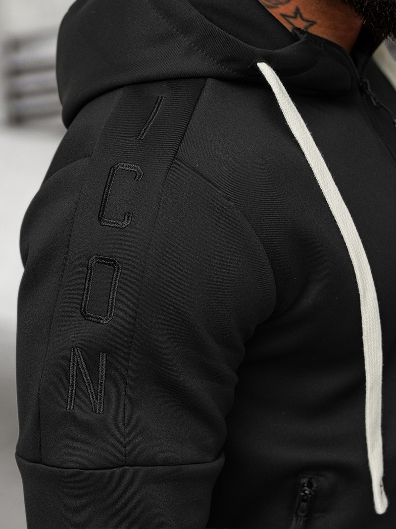 Juodas vyriškas sportinis kostiumas OZONEE O/LN11760