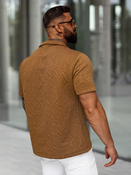 Ruda vyriški marškiniai trumpomis rankovėmis OZONEE O/B2256