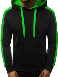 Juodai-Žalias džemperis su gobtuvu OZONEE JS/2012