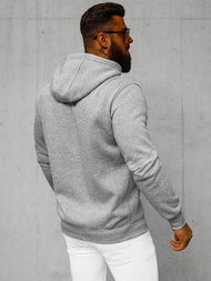 Pilkas vyriškas džemperis su gobtuvu OZONEE JS/2008Z