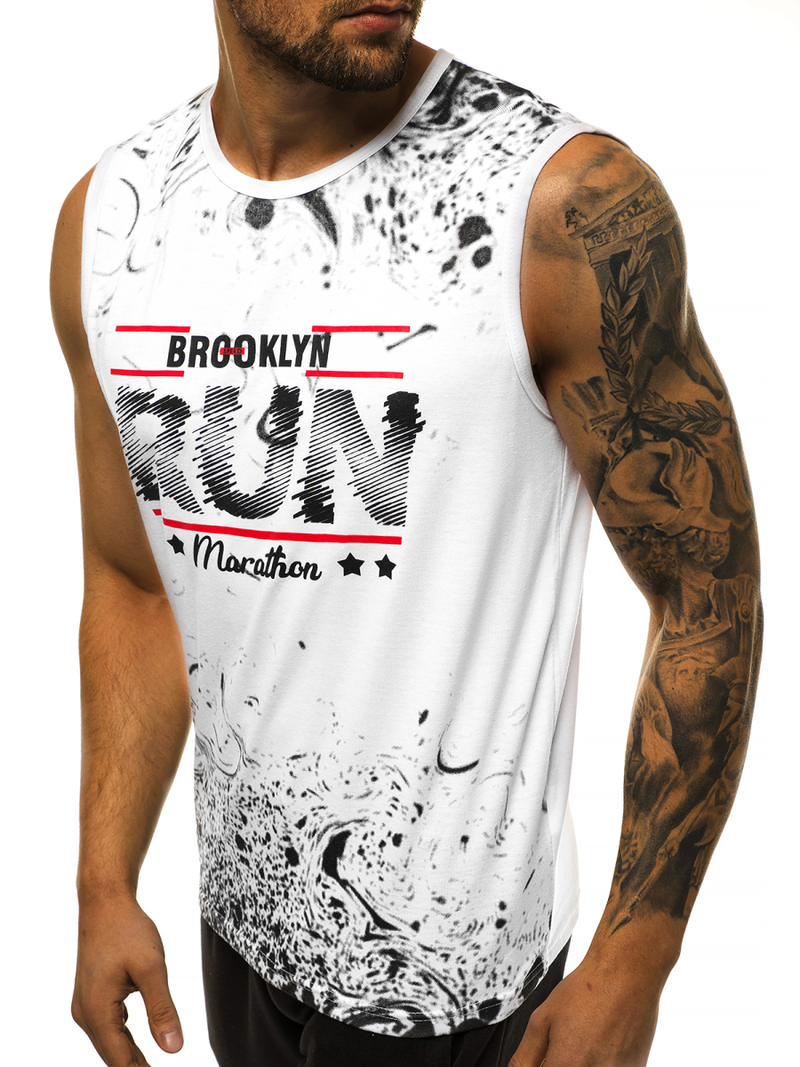 Balti vyriški berankoviai marškinėliai OZONEE JS/KS2075