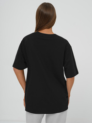 Juodi moteriški marškinėliai OZONEE DJ77423