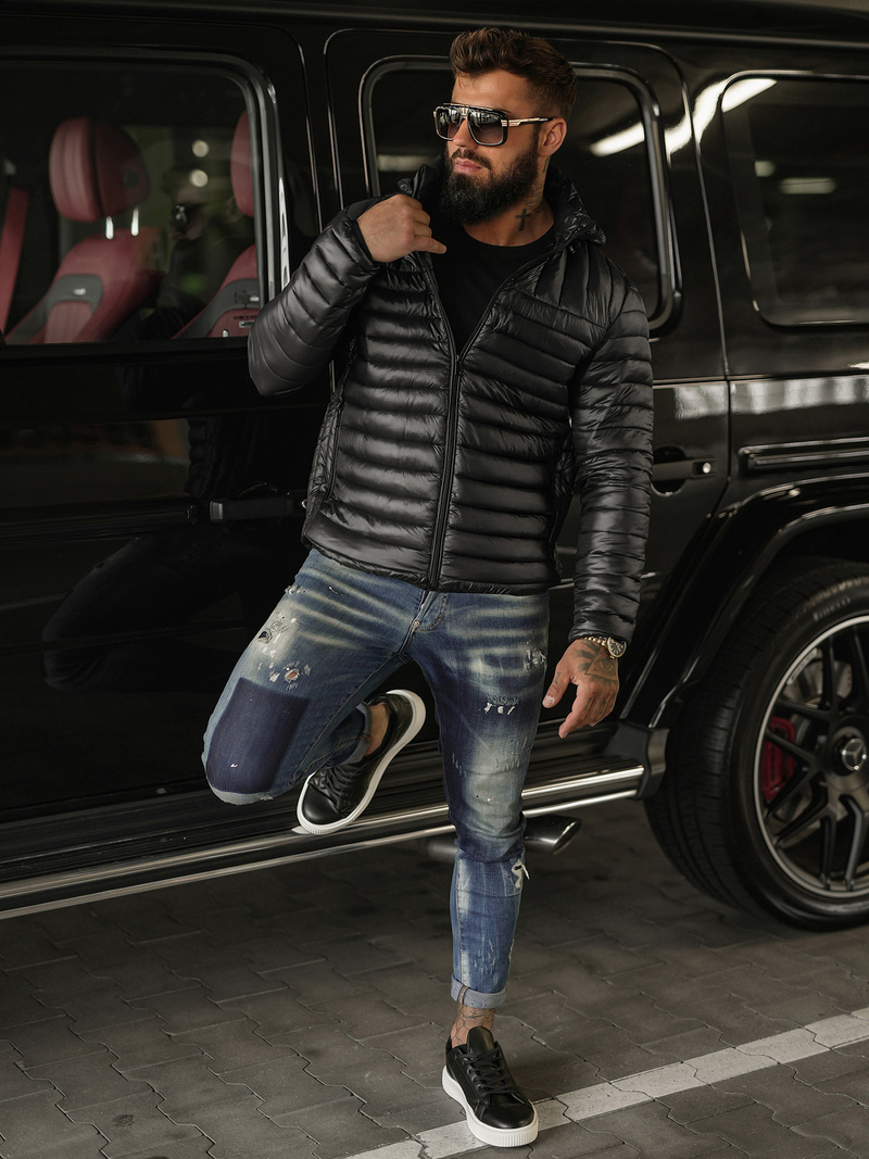 Juodi vyriška striukė OZONEE JS/16M9336/392BZ