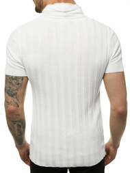 Balta vyriška palaidinė trumpomis rankovėmis OZONEE L/2294