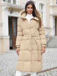 Smėlinė moteriška striukė OZONEE JS/5M3227/62Z