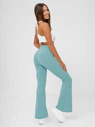 Mėtinė spalvos moteriškos tamprės plačiomis kojomis OZONEE JS/KTK006-J