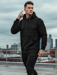 Juoda vyriškas džemperis su gobtuvu OZONEE JS/8B1972/3