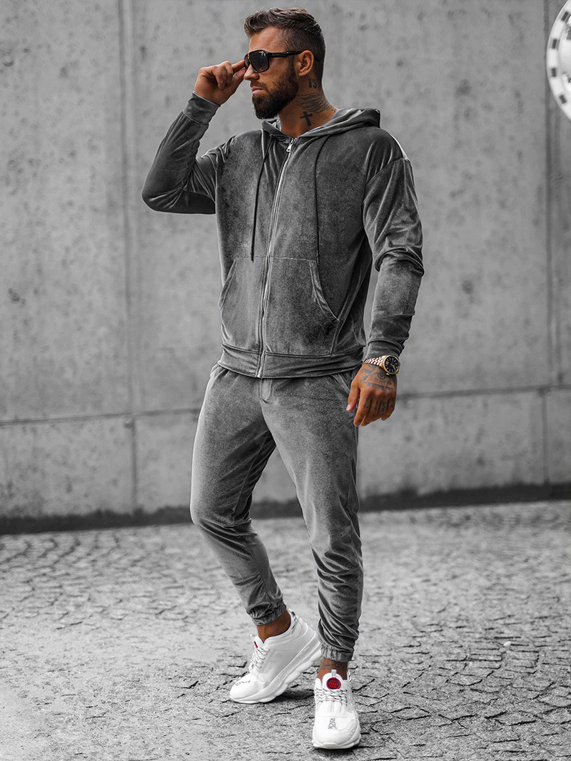 Pilkas vyriškas sportinis kostiumas OZONEE O/D8160/9157