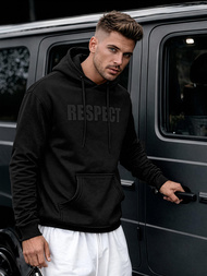 Juoda vyriškas džemperis su gobtuvu OZONEE JS/8B1968/3