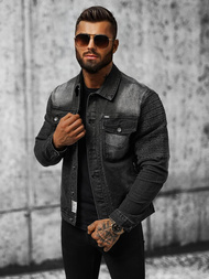 Juodi vyriška džinso striukė OZONEE NB/MJ521N