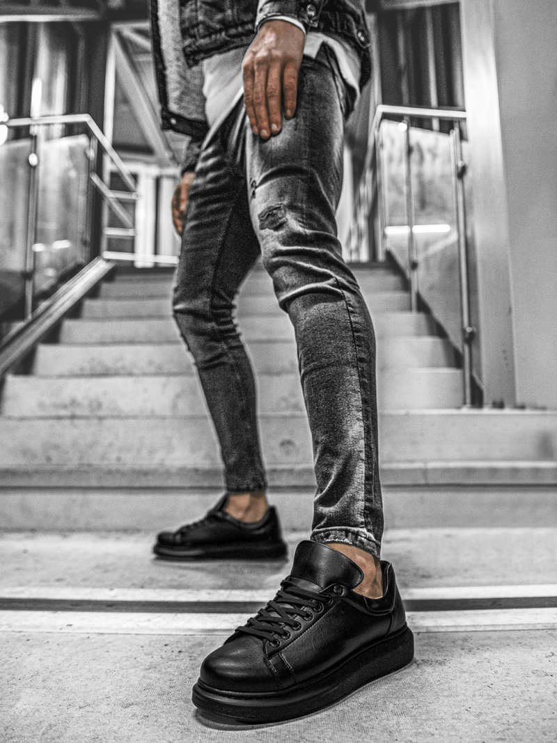 Juodi sneakers stiliaus batai OZONEE CH/257