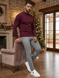 Tamsiai-grafitinės vyriškos chino kelnės OZONEE DJ/5522Z