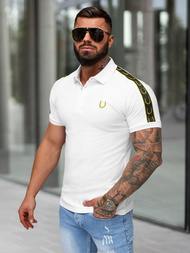 Balta vyriški polo marškinėliai OZONEE O/QQ1337